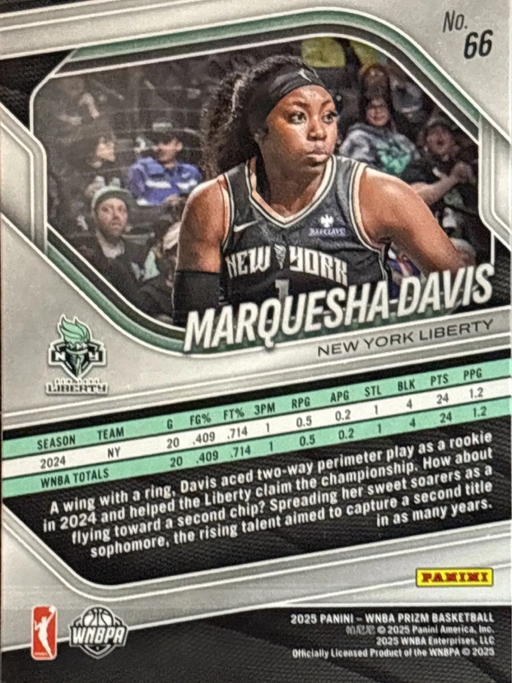 Panini Prizm Marqueesha Davis Basketball Card